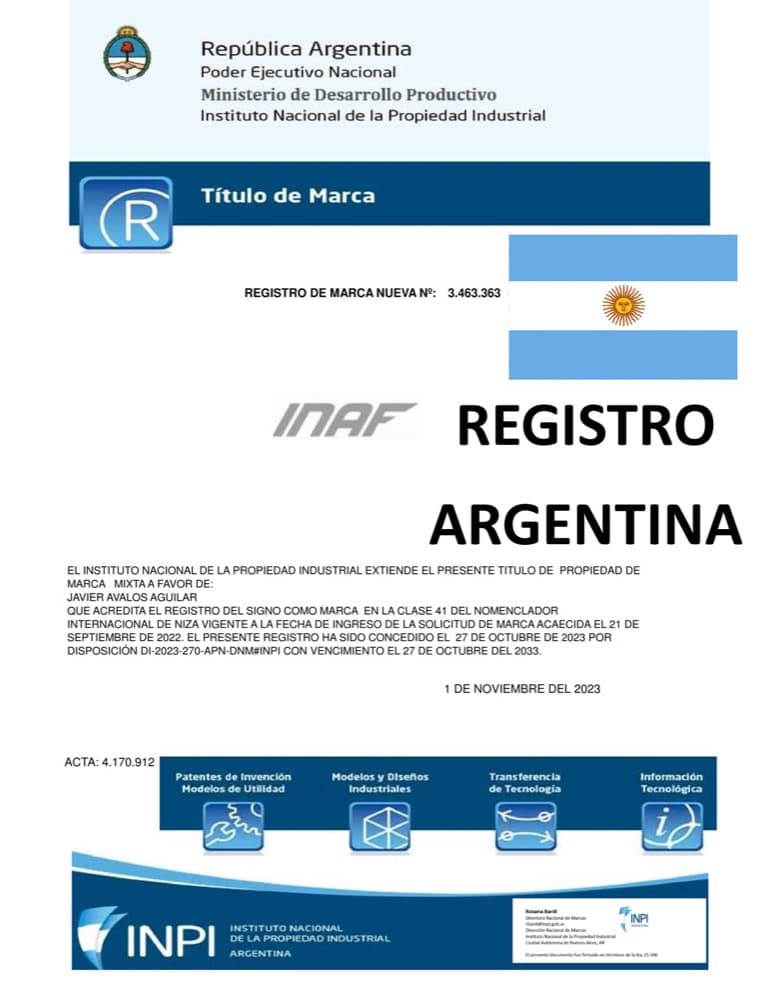 Registro de marca INAF — Argentina