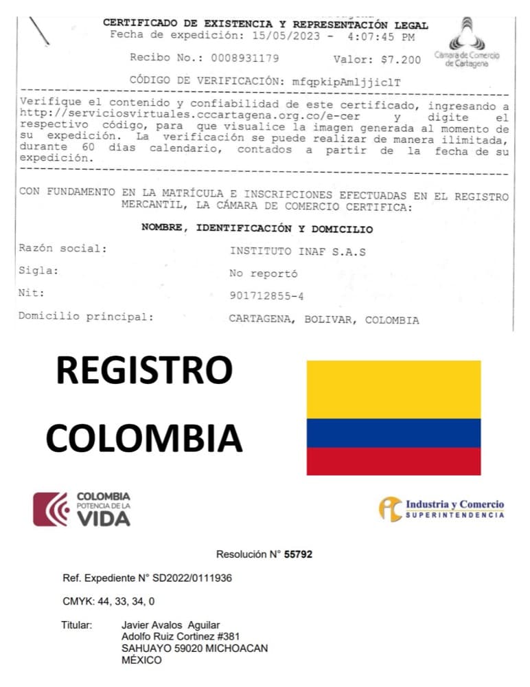 Registro de marca INAF — Colombia