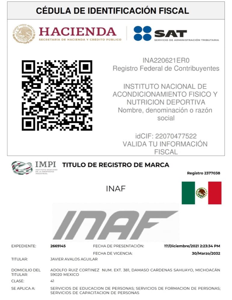 Registro de marca INAF — México — IMPI